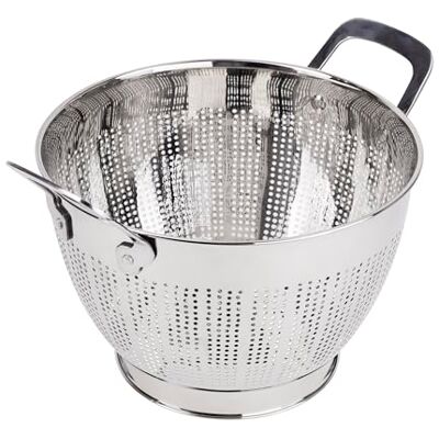 MasterPro Foodies Grote zeef, 25 cm, met handvat, microporeuze zeef van metaal, groenteafdruipbak voor het afdruipen van pasta en rijst wassen MasterPro Foodies Grote zeef, 25 cm, met handvat, microporeuze zeef van metaal, groenteafdruipbak voor het afdruipen van pasta en rijst wassen