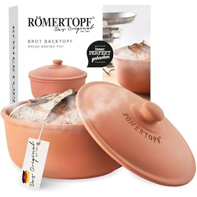Römertopf 252 05 Broodbakpan van Naurton voor een natuurlijke bakervaring, broodbakvorm Ø 23,0 cm,terracotta Römertopf 252 05 Broodbakpan van Naurton voor een natuurlijke bakervaring, broodbakvorm Ø 23,0 cm,terracotta