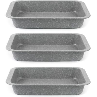 Salter Marble Braadslede set, 3-delig, 36 cm Koolstofstaal, antiaanbak marmercoating, ovenbestendig tot 220 °C, grijze afwerking, eenvoudig schoon te maken Salter Marble Braadslede set, 3-delig, 36 cm Koolstofstaal, antiaanbak marmercoating, ovenbestendig tot 220 °C, grijze afwerking, eenvoudig schoon te maken