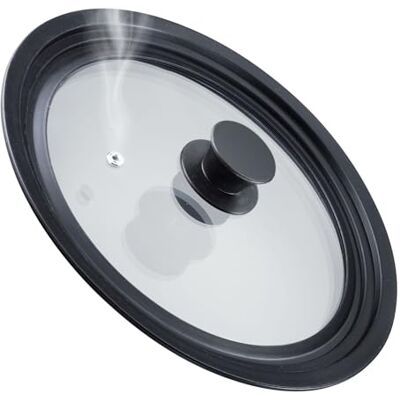 Westmark Universele Deksel met Siliconen Rand Voor potten en pannen met een diameter van 24-28 cm, Hittebestendig veiligheidsglas 290 × 290 × 51 mm Westmark Universele Deksel met Siliconen Rand Voor potten en pannen met een diameter van 24-28 cm, Hittebestendig veiligheidsglas 290 × 290 × 51 mm
