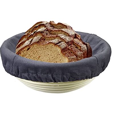 Westmark Overtrek voor rijsmandje, voor ronde mandjes, Ø: 24,5 cm, katoen, antraciet, 3205226A Westmark Overtrek voor rijsmandje, voor ronde mandjes, Ø: 24,5 cm, katoen, antraciet, 3205226A