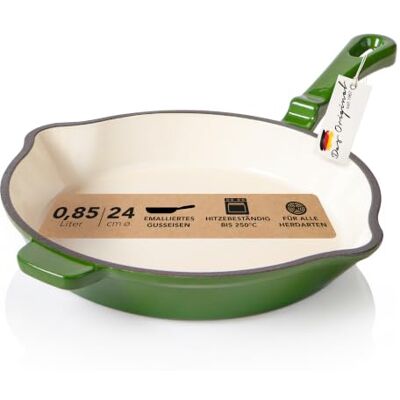 Römertopf gietijzeren braadpan 24 cm geëmailleerd voor inductie, diepgroen Voor alle warmtebronnen, inclusief inductie, ovenvast tot 250 °C, hoge warmte-opslag, PFAS-vrij Römertopf gietijzeren braadpan 24 cm geëmailleerd voor inductie, diepgroen Voor alle warmtebronnen, inclusief inductie, ovenvast tot 250 °C, hoge warmte-opslag, PFAS-vrij