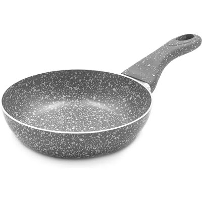 Zanetti Stone zeldzame pan met anti-aanbakpan met aluminium soft-touch-handgreep, diameter 18 cm, grijs, Made in Italy, (niet geschikt voor inductie!) Zanetti Stone zeldzame pan met anti-aanbakpan met aluminium soft-touch-handgreep, diameter 18 cm, grijs, Made in Italy, (niet geschikt voor inductie!)