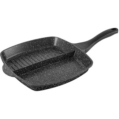 Sitram 716947 Koekenpan met 2 delen, 26 x 26 cm, om tegelijkertijd te frituren en te grillen, gegoten zwart aluminium, pan met antiaanbaklaag, hittebestendig, voor alle warmtebronnen + inductie Sitram 716947 Koekenpan met 2 delen, 26 x 26 cm, om tegelijkertijd te frituren en te grillen, gegoten zwart aluminium, pan met antiaanbaklaag, hittebestendig, voor alle warmtebronnen + inductie