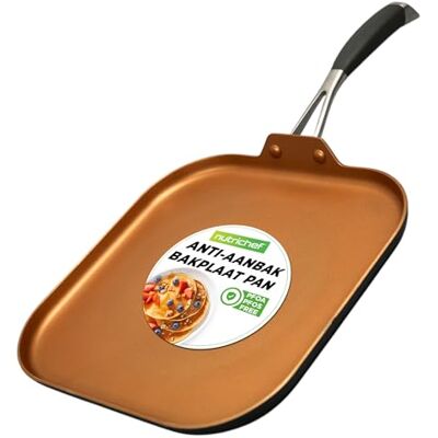 NutriChef Koperen Koekenpan 28 cm voor Inductie – Anti-aanbak, Vaatwasmachinebestendig, Siliconen Handvat, Geschikt voor Alle Kookplaten, Gezond Koken, Ovenbestendig tot 232 °C NutriChef Koperen Koekenpan 28 cm voor Inductie – Anti-aanbak, Vaatwasmachinebestendig, Siliconen Handvat, Geschikt voor Alle Kookplaten, Gezond Koken, Ovenbestendig tot 232 °C