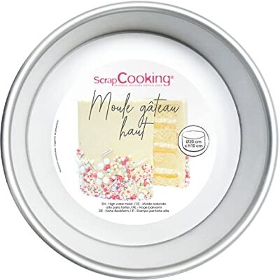 ScrapCooking Ronde taartvorm Ø 20 cm aluminium vorm met hoge randen Layer Cake, Panettone, biscuitvorm, Molly Cake, Brioche Professioneel gebak Van metaal 1891 ScrapCooking Ronde taartvorm Ø 20 cm aluminium vorm met hoge randen Layer Cake, Panettone, biscuitvorm, Molly Cake, Brioche Professioneel gebak Van metaal 1891