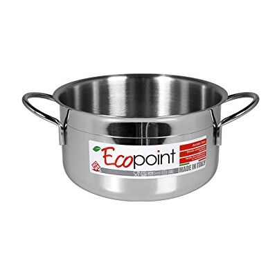 HOME Ecopoint RVS Braadpan Twee Handgrepen 14 cm Kookpot HOME Ecopoint RVS Braadpan Twee Handgrepen 14 cm Kookpot