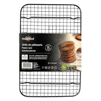 mastrad Koelrooster -2-laags coating PFAS- en PTFE vrij Ideaal voor het koelen van muffins, koekjes, koekjes en gebak Afmetingen 37 x 24,5 cm Zwart mastrad Koelrooster -2-laags coating PFAS- en PTFE vrij Ideaal voor het koelen van muffins, koekjes, koekjes en gebak Afmetingen 37 x 24,5 cm Zwart