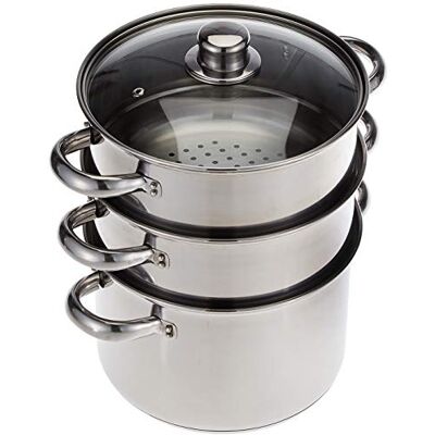 KitchenCraft RVS 3-delig Kookset - Geschikt voor inductie KitchenCraft RVS 3-delig Kookset - Geschikt voor inductie