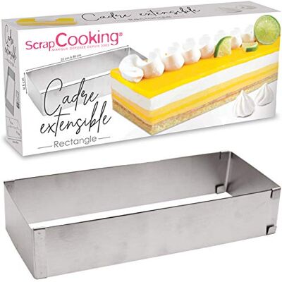 ScrapCooking SCRAP COOKING 1916 rechthoekige baklijst, uittrekbaar, van roestvrij staal, rechthoekige vorm, in lengte verstelbaar van 25 tot 48 cm, voor taarten, voorgerechten en desserts, bakaccessoires ScrapCooking SCRAP COOKING 1916 rechthoekige baklijst, uittrekbaar, van roestvrij staal, rechthoekige vorm, in lengte verstelbaar van 25 tot 48 cm, voor taarten, voorgerechten en desserts, bakaccessoires