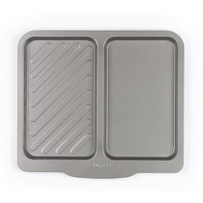 Salter Essentials Split Baking Tray – Non-Stick Coating, Rectangular Dual Baking Tray, Dishwasher Safe, Easy to Clean, Made in the UK, Durable Carbon Steel, Lightweight Oven Sheet, PFOA-Free, BW13673 Salter Essentials Split Baking Tray – Non-Stick Coating, Rectangular Dual Baking Tray, Dishwasher Safe, Easy to Clean, Made in the UK, Durable Carbon Steel, Lightweight Oven Sheet, PFOA-Free, BW13673