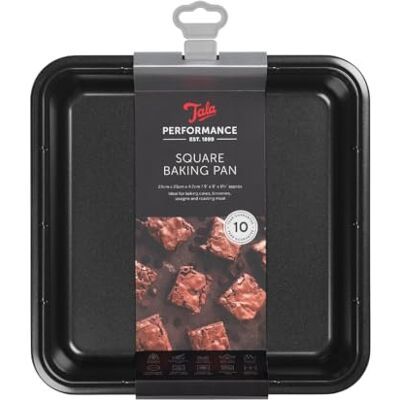 Tala Performance Vierkante Bakvorm, Zwaar Koolstofstaal Met Antiaanbaklaag, Oven Koelkast Vriezer En Vaatwasser Geschikt, 24,2 x 24,2 x 4,5 cm Tala Performance Vierkante Bakvorm, Zwaar Koolstofstaal Met Antiaanbaklaag, Oven Koelkast Vriezer En Vaatwasser Geschikt, 24,2 x 24,2 x 4,5 cm