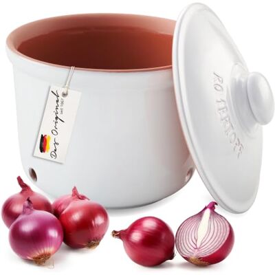 Römertopf uienpot, vershoudpot MAXI van natuurlijke klei, keramische voorraadpot, Ø 20,0 cm, wit Römertopf uienpot, vershoudpot MAXI van natuurlijke klei, keramische voorraadpot, Ø 20,0 cm, wit