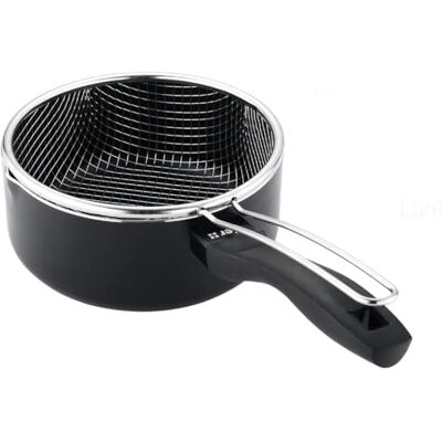 VIER Inductie-friteuse van aluminium met antiaanbaklaag, Ø 18 cm, deksel 2,15 l, inductiebodem, geschikt voor alle warmtebronnen, ergonomisch geïsoleerde handgreep, schenktuit. VIER Inductie-friteuse van aluminium met antiaanbaklaag, Ø 18 cm, deksel 2,15 l, inductiebodem, geschikt voor alle warmtebronnen, ergonomisch geïsoleerde handgreep, schenktuit.