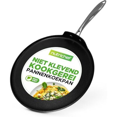 NutriChef Crêpe- en Pannenkoekenpan Anti-aanbak Crêpepan Ideaal voor Pannenkoeken, Dosa en Tortilla's Sterk Geanodiseerd PFOA-Vrij, Vaatwasmachinebestendig NutriChef Crêpe- en Pannenkoekenpan Anti-aanbak Crêpepan Ideaal voor Pannenkoeken, Dosa en Tortilla's Sterk Geanodiseerd PFOA-Vrij, Vaatwasmachinebestendig