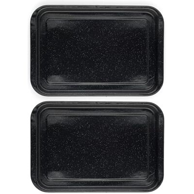 Russell Hobbs COMBO-8316A Baking Tray Set of 2 Vitreous Enamel Coated Steel Oven Tin, Easy Clean, For Roasting/Baking, Cookies, Durable Flat Baking Pan, Romano Collection, Black, 36 cm Russell Hobbs COMBO-8316A Baking Tray Set of 2 Vitreous Enamel Coated Steel Oven Tin, Easy Clean, For Roasting/Baking, Cookies, Durable Flat Baking Pan, Romano Collection, Black, 36 cm