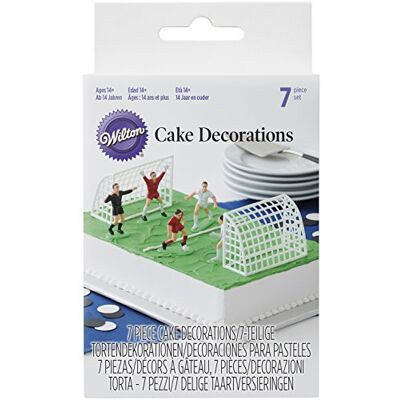 Wilton Cake Decorating Football/Soccer Taartdecoratie, Set/7 Cake Topper Set met Voetbalspelers en Doelen, Taartdecoratie voor Voetbaltaarten en Sportfeesten Wilton Cake Decorating Football/Soccer Taartdecoratie, Set/7 Cake Topper Set met Voetbalspelers en Doelen, Taartdecoratie voor Voetbaltaarten en Sportfeesten