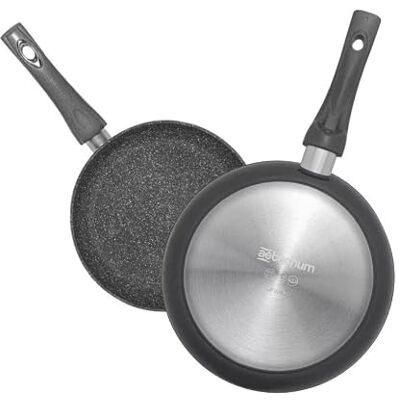 Aeternum , Petragres Ecosolution pan met antiaanbaklaag, diameter 20 cm, Full Inductie, geschikt voor inductie, PFAS-vrije coating, donkergrijs Aeternum , Petragres Ecosolution pan met antiaanbaklaag, diameter 20 cm, Full Inductie, geschikt voor inductie, PFAS-vrije coating, donkergrijs