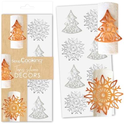 ScrapCooking Siliconen tapijt "Sweet Xmas" vorm voor kerstboomversiering 28,3 x 18 cm professionele kwaliteit decoratie voor gebak, dessert, originele taart wit 1970 ScrapCooking Siliconen tapijt "Sweet Xmas" vorm voor kerstboomversiering 28,3 x 18 cm professionele kwaliteit decoratie voor gebak, dessert, originele taart wit 1970