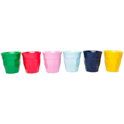 Rice Medium Melamine Cups 6 stuks. Favoriete Kleuren