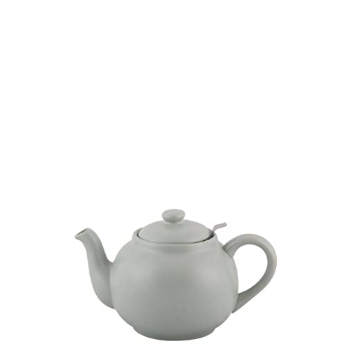 PLINT Simple & Stylish Ceramic Teapot, Globe Teapot with Stainless Steel Strainer, Ceramic Teapot for 3-5 Cups, 900 ml Ceramic Teapot, Flowering Tea Pot, TeaPot for Blooming Tea, Leaf Color