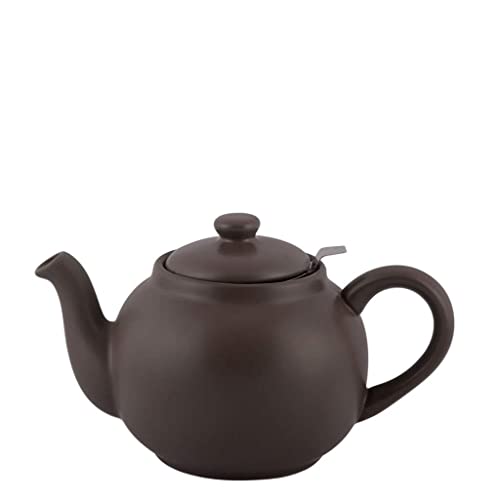 PLINT Simple & Stylish Ceramic Teapot, Globe Teapot with Stainless Steel Strainer, Ceramic Teapot for 6-8 cups, 1500 ml Ceramic Teapot, Flowering Tea Pot, TeaPot for Blooming Tea, Modern Black