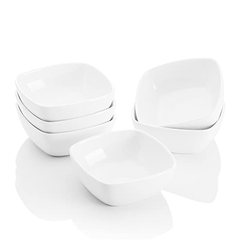 MALACASA , Series Ramekin.Dish, 6 st. Set mini porseleinen dessertschaaltjes voor nootjes, snacks, voorgerechten, desserts 4 "/10cm / 170ml schaaltjes