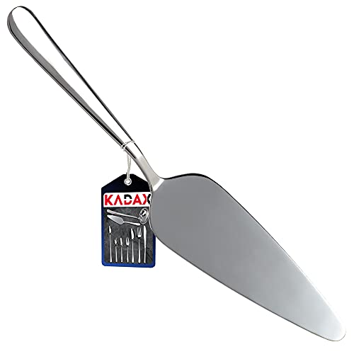 KADAX Taartschep gemaakt van roestvrij staal, licht taartmes, kleine spatula, taartschep, lasagnehever, taartschep, pizzaschep (L: 22,7cm, zilver)