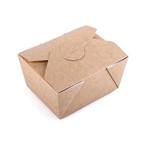 Diforma (Pack van 25 stuks) Kraftpapier Voedselcontainer Doos Afhaalmaaltijd Fast Food Lekbestendige Wegwerpdozen (25, 600 ml)