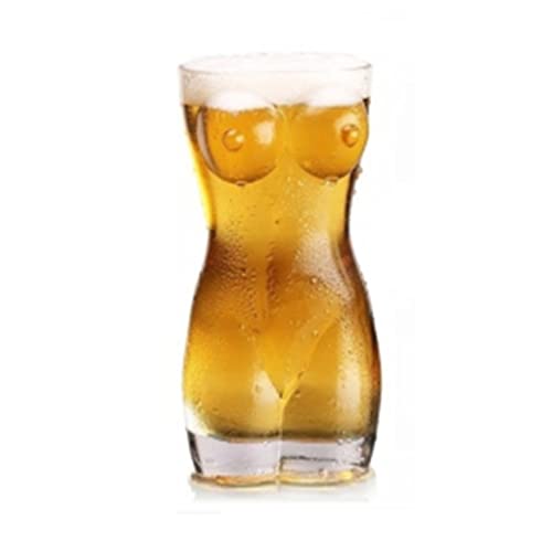 QCSTORE Bierpul, gepersonaliseerd tarwebierglas, borrelbril, creatieve dame en man, lichaamsvorm, glazen beker voor wodka, whisky, bier, sexy bierglas, vrouwenlichaam, mannelijk lichaam, tarweglas