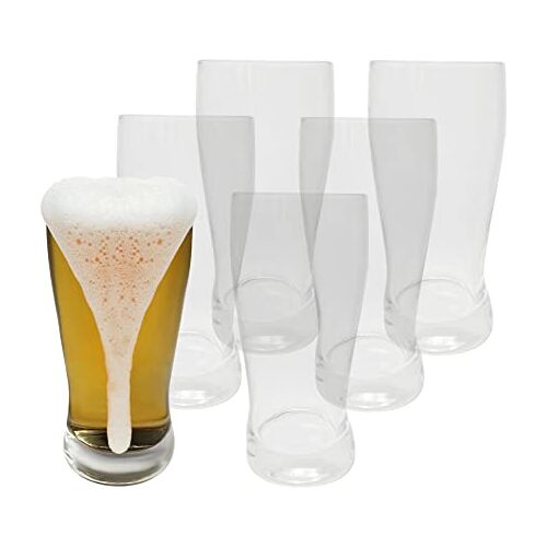 Provance Set van 6 bierglazen bierglazen 0,3 l 300 ml 0,3 liter bierglazen pilsglazen drankglazen helder glas zonder vulstreep Ø ca. 6,5 x 15 cm