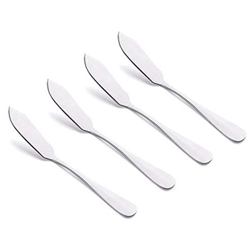 VANRA Kaasstrooier Mes Set 4-delig RVS Botermes Kleine Sandwich Kruiderij Jam Brood Crème Canape Messen Spatel 5.9 inch