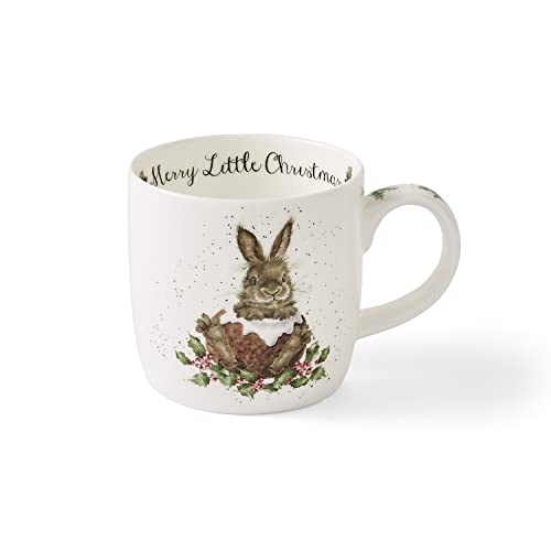 Wrendale Designs Royal Worcester, mok, Merry Little XMAS, haas, porselein, 0,3 l