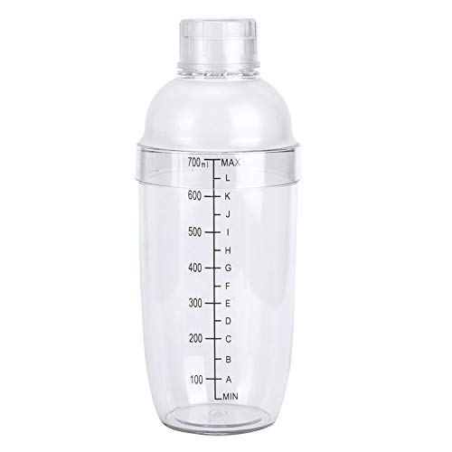 BYARSS Plastic Shaker, Cocktailshaker met schaal Melk Theepot Sappen Wijn Plastic beker voor Home Bar Store(700ml)