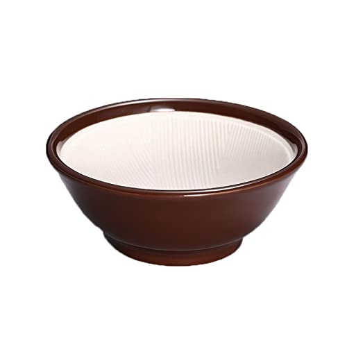 SSWERWEQ Schalen 1PC Ceramic Grinding Bowl Kitchen Restaurant Tableware Food Bowl for Home Restaurant Hotel (Color : Brown)