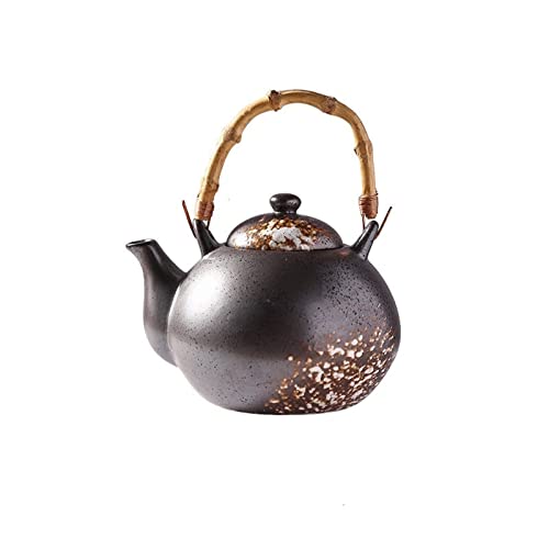 Hdbcbdj Theepot Large Teapot With Rattan Handle Table Top Beam Teapot Large-capacity Teapot Hand-painted Ceramic Wheat Teapot (Color : Snow White)