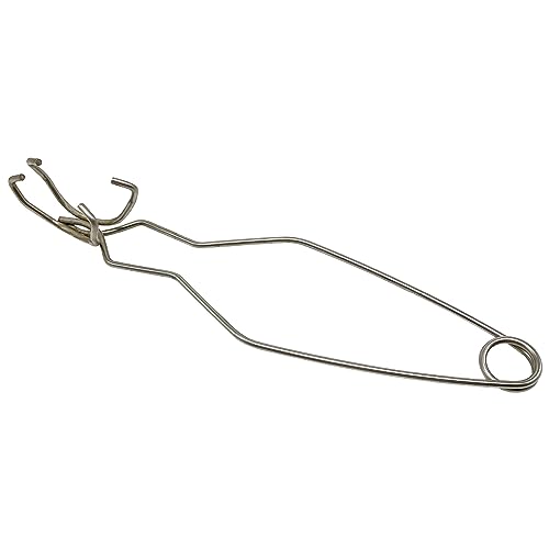 Generic 25 cm/9,8 inch 4 klauw smeltkroes, roestvrijstalen smeltkroes, professionele smeltkroes tang voor laboratorium, industrie