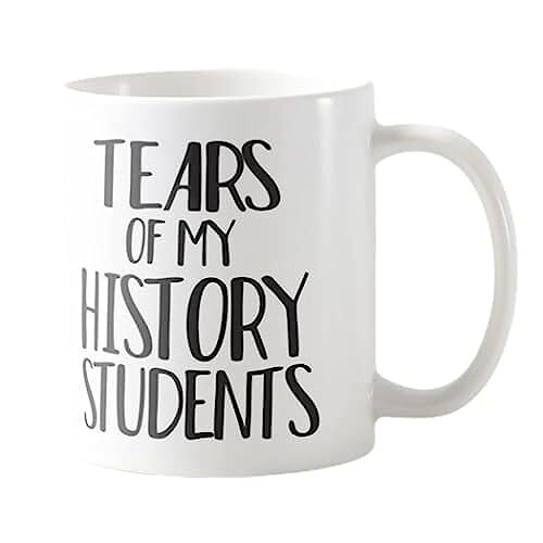 Vixar Tears of My History Students Geschiedenis Leraar Mok 11 oz Grappige Geschiedenis Onderwijs Benodigdheden voor Teacher's Desk Coffee Cup, Grap, Gift