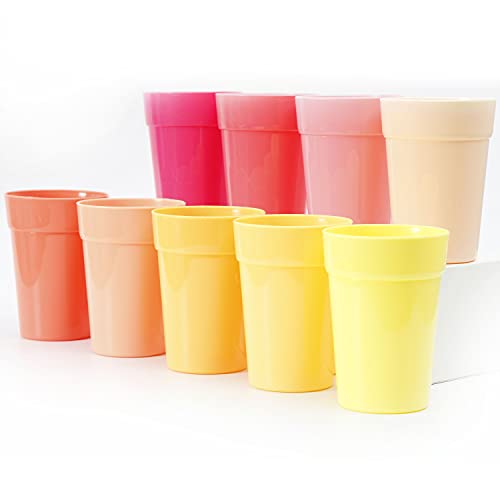 Youngever 18 Stuks 350ML Kinder Beker, Kinderbekers, Kleine Plastic Bekers, Plastic Drinkbekers voor Kinderen, Kleine Herbruikbare Drinkbekers, Kleine Onbreekbare Drinkbeker, Kleine Kopjes (Pink)