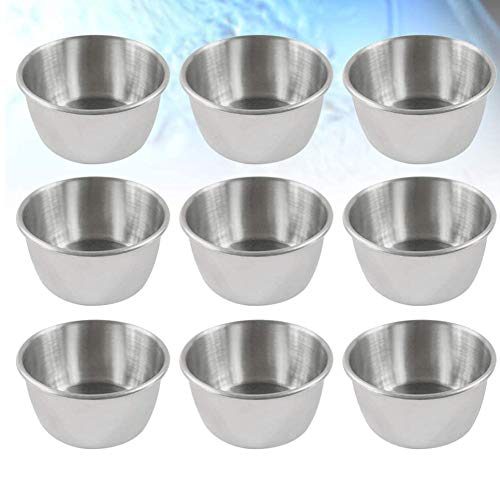 XYDZ Rvs Kruiderij Saus Cups, 9 stks Saus Schotels Rvs Mini Ronde Kruiderij Koppen Onderdompelende Kommen Saus Cups