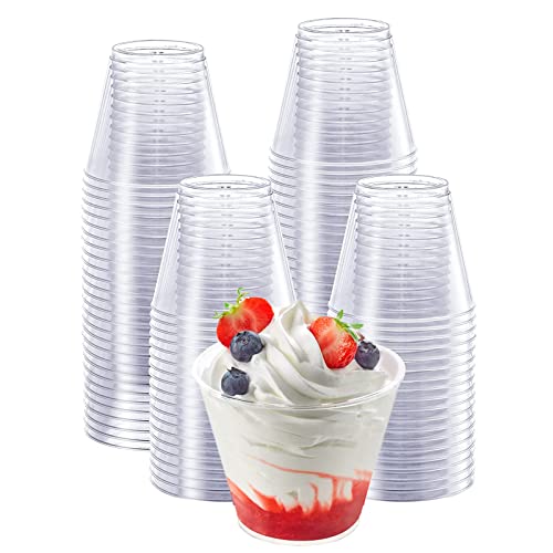 CYH 60 Stuks Ronde Dessertbekers, 270ml Mini Dessert Glazen, Herbruikbare Dessert Cups Duidelijke voor Mousse Pudding Ijsroom voedsel Desserts bruiloften verjaardagspartij