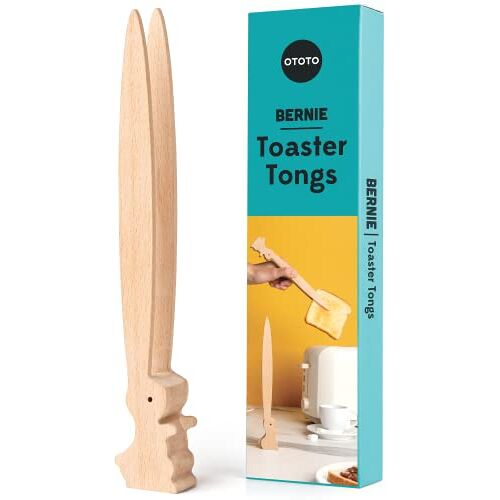 OTOTO Bernie Bunny Broodroostertang Konijn Toast Tang, Houten Tang voor Broodrooster, Houten Broodroostertang Multifunctionele Mini Tang voor Voorgerechten, Houten Gebruiksvoorwerpen & Leuke Keukengadgets