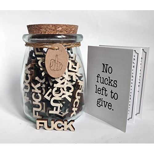 Langjitianya Jar of Fuck Gift Jar, Gag Gift Verjaardagscadeau Grappig cadeau, cadeau voor vriend, jubilea cadeau, vrienden en maak familie hardop lachen "Fuck to Give"(7 oz)