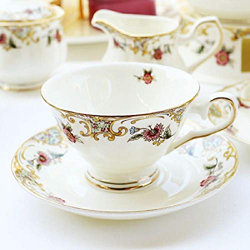 GaRcan Bone China Koffiekop Lepel Schotel Set Engelse Afternoon Tea Cup Coffeeware 170Ml En Schotel Voor Koffie-G