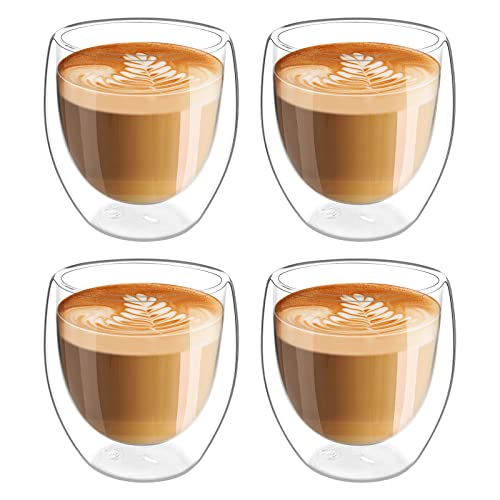 Mitening Set van 4 dubbelwandige espressokopjes, thermoglazen, koffieglazen, dubbelwandig, dubbelwandige glazen, dubbelwandige glazen, dubbelwandige glazen, koffieglazen, dubbelwandige glazen, dubbelwandige glazen, koffieglazen, dubbelwandige glazen