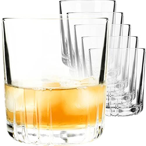 KADAX Leni Drinkglazen, set van 6 stuks, whiskyglazen, glazen set, robuuste waterglazen, sapglazen, universele glazen, kristalglas, glazen voor water, drink, party (280 ml, 6 stuks)