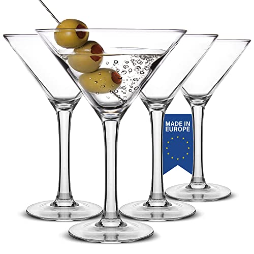 Volarium CRYSTALIA Premium Martini Glazen 4 Stuks, 175 ml 100% LOODVRIJ Vaatwasmachinebestendig Martini Cocktail Glazen, Cocktail Glazen Set van 4, Party Drinkglazen, Martini Bril Set, Martini Glasses