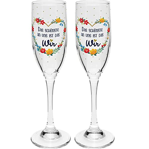 GRUSS & CO Champagneglas Set Wij: twee glazen