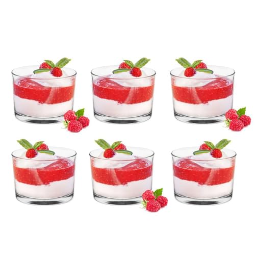 Glasmark KROSNO 1992 Dessertschalen Glazen Schaal IJsschalen Glazen Kom Set van 6 stuks Saladeschalen Snackschalen Kleine Glazen Kommetjes voor Dessert IJs Salade 6x150 ml