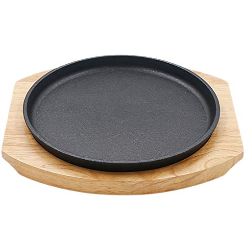 YISHUOYZBS Steak ijzeren bord, steak bord, ijzeren plaat tafel, steak plaat, steak plaat ijzeren plaat-A 26cm